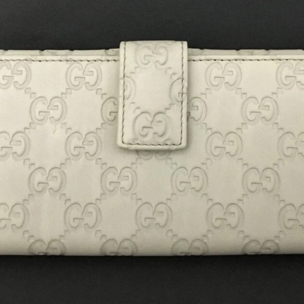 Gucci Cream Guccissima GG Embossed Long Wallet - Picture 5 of 11